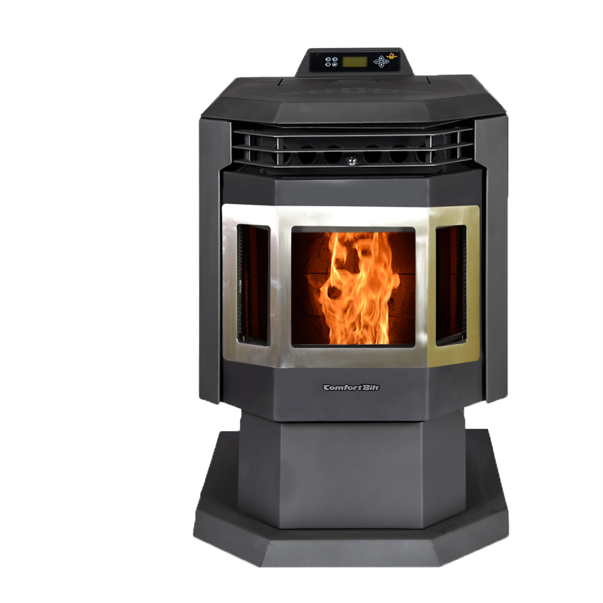 ComfortBilt, Pellet Stove, Heat Output 32000 Btu/hour, Heating Capability 2400 ft², Model# HP21-Black-SS